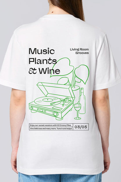 Music Plants and Wine T-shirt 